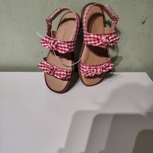 NIB NWT Lillie Sandals Red Bow 4th of July Pin Up Style Summer Independence 9